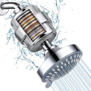 20-Stage Shower Filter for Hard Water – Built for Daily Shower Comfort, Enriched with Zinc to Promote Hair Growth & Reduce Hair Loss